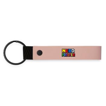 Nerd Forever – Pixel Art Rétro Gaming - Porte-clés en PU mat - rose - Devant