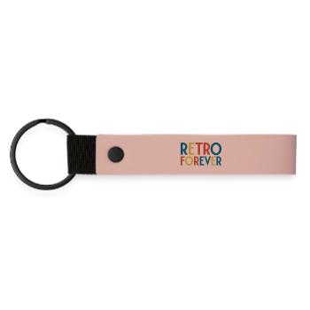 Retro für immer - Matte PU Schlüsselanhänger - Rosa - Vorne