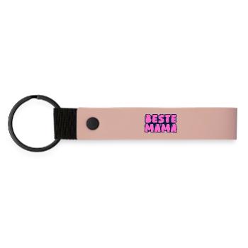 beste Mama - Matte PU Schlüsselanhänger - Rosa - Vorne