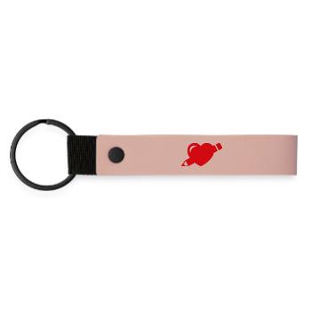Designliebe - Matte PU Schlüsselanhänger - Rosa - Vorne