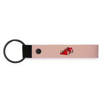 Racing Car Child - Matte Pu Keyring - pink - Front