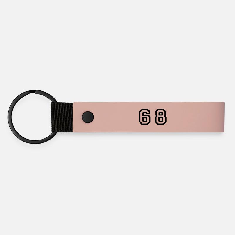 Number - 68 - Sixty Eight - Mat PU nøglering - rosa