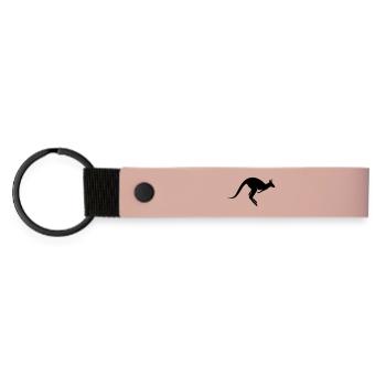 Un kangourou rebondir - Porte-clés en PU mat - rose - Devant