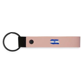 Israel Flag / Gift Haifa Jerusalem Tel Aviv - Matte Pu Keyring - pink - Front