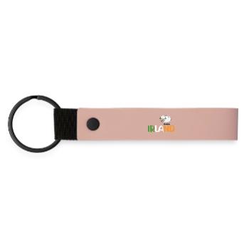 Schaf Irland - Matte PU Schlüsselanhänger - Rosa - Vorne
