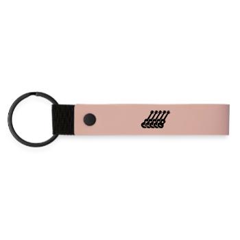 Ukulele Drawing - Matte Pu Keyring - pink - Front