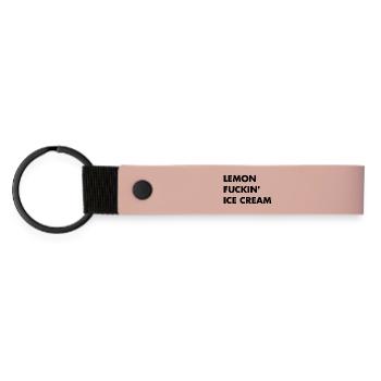 Glace au citron - Lettrage noir - Porte-clés en PU mat - rose - Devant