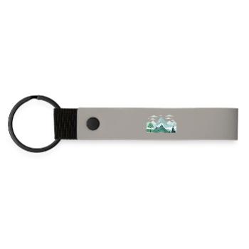 Mountains - Matte Pu Keyring - light grey - Front