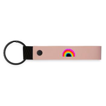 Vivid Rainbow Arch - Matte Pu Keyring - pink - Front