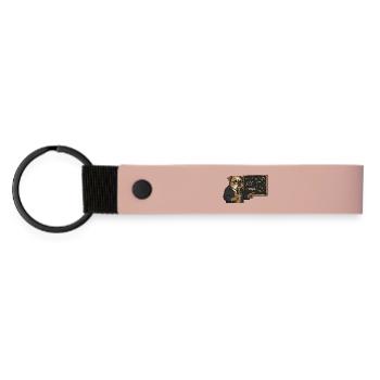 Le professeur Bulldog enseigne les mathématiques, les sciences, le tableau noir - Porte-clés en PU mat - rose - Devant