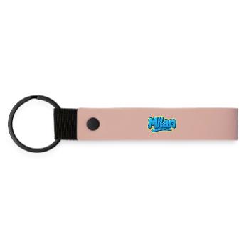 Graffiti Prénom Léon cadeau idéal imprimable - Porte-clés en PU mat - rose - Devant