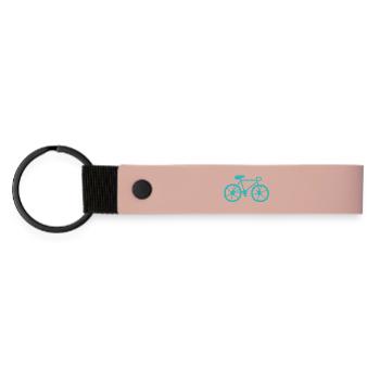 Bicycle Road Bike Mint Drawing Cycling Outdoor Fan - Matte Pu Keyring - pink - Front