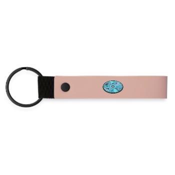 Digitale Zukunft Computer 90er Retro Design - Matte PU Schlüsselanhänger - Rosa - Vorne