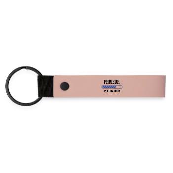 Apprenticeship Hairdresser 2nd year Hairdressing Salon Apprenticeship - Matte Pu Keyring - pink - Front