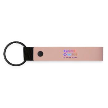 Game Over Mythos Pixel Gradient - Matte PU Schlüsselanhänger - Rosa - Vorne