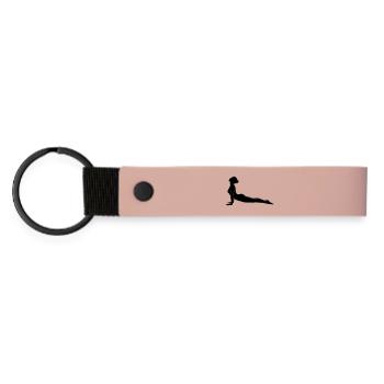 Cobra Yoga Pose Silhouette - Matte Pu Keyring - pink - Front