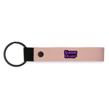  Game Over Pixel Retro - Matte PU Schlüsselanhänger - Rosa - Vorne