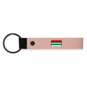 Terschelling Flag Logo – Island Wear - Matte Pu Keyring - pink - Front