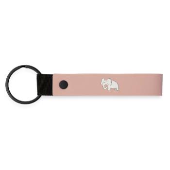 Eléphant - Porte-clés en PU mat - rose - Devant