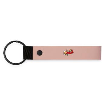 Santa on the plane - Matte Pu Keyring - pink - Front
