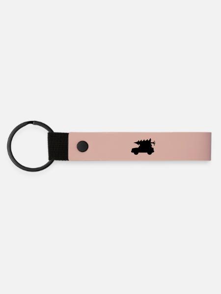 Tannenbaum Weihnachten Auto - Matte PU Schlüsselanhänger - Rosa