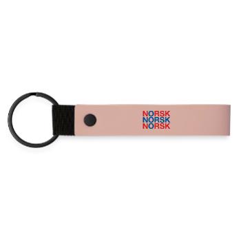 NORSK Norway Norwegen Norwegische Flagge - Matte PU Schlüsselanhänger - Rosa - Vorne