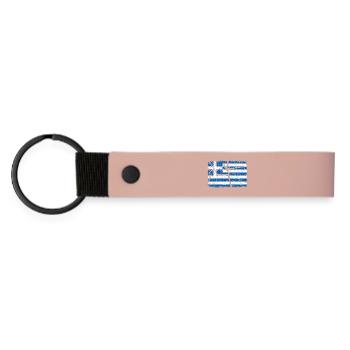 Grèce - Porte-clés en PU mat - rose - Devant