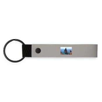 Madeira Portugal Poster - Matte Pu Keyring - light grey - Front
