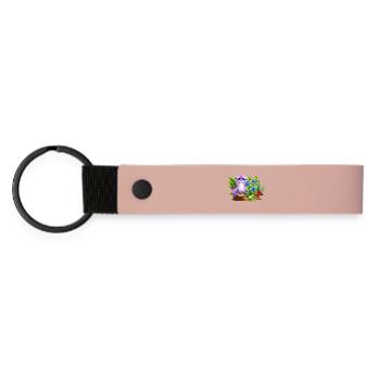 Pastel Koala in Enchanted Garden - Matte Pu Keyring - pink - Front