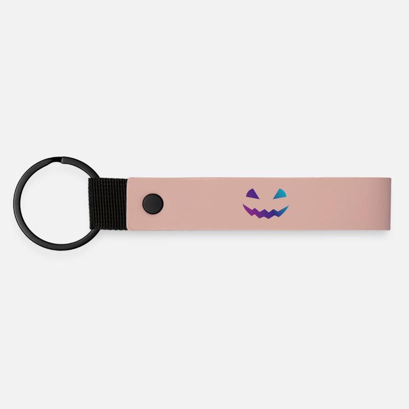 Déguisement de visage de conception de citrouille d’Halloween - Porte-clés en PU mat - rose