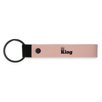 König 1 - Matte PU Schlüsselanhänger - Rosa - Vorne