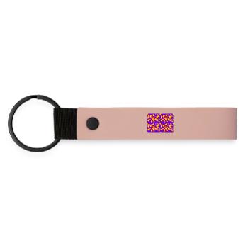 Deco pattern cube colored - Matte Pu Keyring - pink - Front