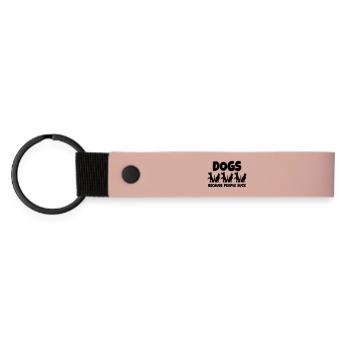 Dogs. Because people are stupid! * - Matte Pu Keyring - pink - Front