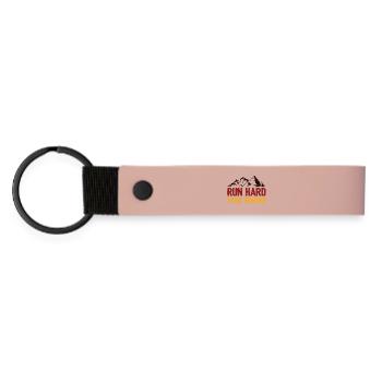 Laufen Sie hart. Härterer Trail. - Matte PU Schlüsselanhänger - Rosa - Vorne