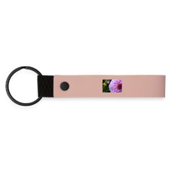 Dahlie pink rosa violett Blüte ,Blume - Matte PU Schlüsselanhänger - Rosa - Vorne