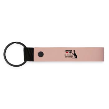 Greyhound Dad - Matte Pu Keyring - pink - Front