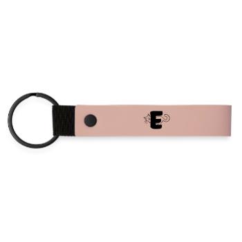 Lettre F du chat - Porte-clés en PU mat - rose - Devant