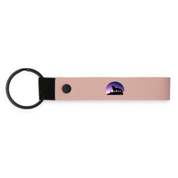 Journey of a Star Wolf - Silouhette Nocturne - Matte Pu Keyring - pink - Front