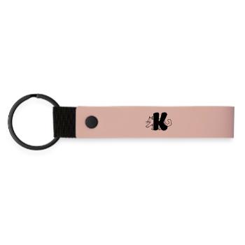Cat Letter K - Matte Pu Keyring - pink - Front