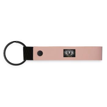 Taurus Sternzeichen Sternzeichen Stier  - Matte PU Schlüsselanhänger - Rosa - Vorne