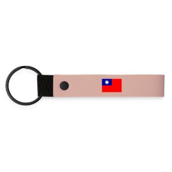 République de Chine - Porte-clés en PU mat - rose - Devant