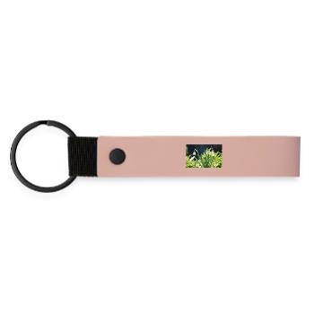 Schneeglöckchen Frühling Blüte Design - Matte PU Schlüsselanhänger - Rosa - Vorne