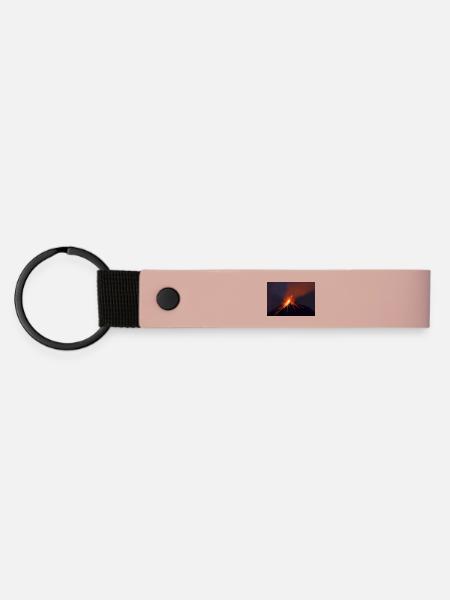 Intensiver Vulkanausbruch Feuer Pferd - Matte PU Schlüsselanhänger - Rosa