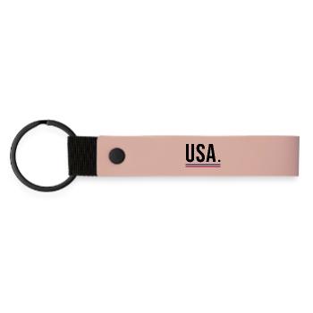 USA – Bold Streetwear Shirt 🇺🇸 - Matte PU Schlüsselanhänger - Rosa - Vorne