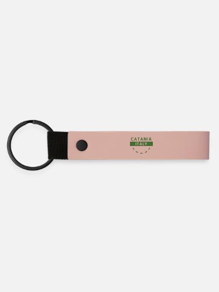 Catania Italien Grüne Plakette - Matte PU Schlüsselanhänger - Rosa