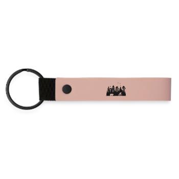 Forest in love with cyclists - Matte Pu Keyring - pink - Front