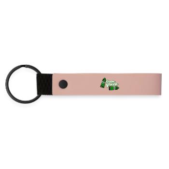 Smiling Crayon Green Team - Matte Pu Keyring - pink - Front
