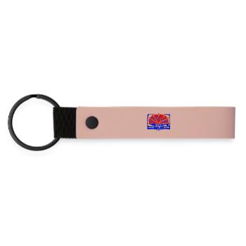 Salty idyll, fan and sea love - Matte Pu Keyring - pink - Front