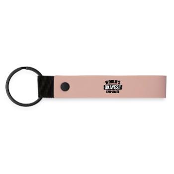 World's okayest employee Kollegen - Matte PU Schlüsselanhänger - Rosa - Vorne