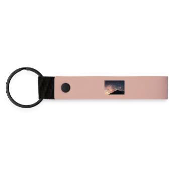 Close-up of the milky way on Agrafa Mountains - Matte Pu Keyring - pink - Front